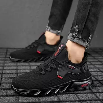 Летающие плетеные мужские спортивные кроссовки 2025 весна и осень сетчатые мужские кроссовки с мягкой подошвой повседневная обувь корейская версия мужских кроссовок для бега 39