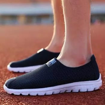 Летающие плетеные женские туфли 2024 года, новые модные универсальные дышащие спортивные туфли, повседневная обувь больших размеров, повседневные модные кроссовки для бега 35 темно-синий