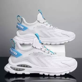 Летающие сетчатые спортивные кроссовки мужские новые низкие кроссовки на шнуровке с мягкой подошвой и воздушной подушкой модные мужские кроссовки 39