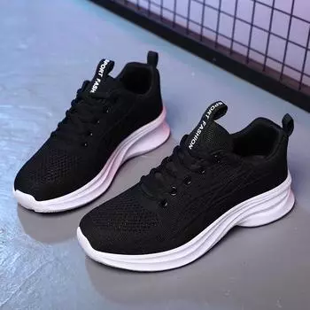 Летающие сетчатые туфли женские легкие туфли на платформе весна-осень 2024 года кроссовки для путешествий кроссовки для бега на открытом воздухе повседневная спортивная обувь для женщин 35