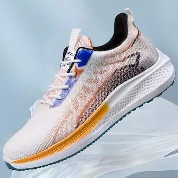 Летающие тканые мужские туфли, летняя стильная дышащая модная модная повседневная обувь, молодежные спортивные студенческие кроссовки 39 чёрный