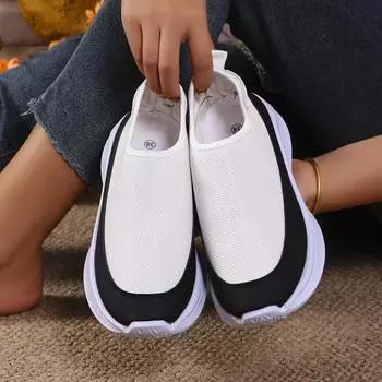 Летающие тканые мужские туфли Модные носки Туфли из ткани Дышащие ленивые туфли на толстой подошве Увеличивают рост Повседневный чехол для ног 36 белый