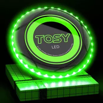 Летающий диск TOSY 16 миллионов цветов RGB или 36 супер умных автоматических фонарей для кемпинга в подарок для фрисби 175 г - светодиоды, яркий, режим, вверх, перезаряжаемый, рождественский,