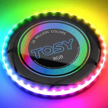 Летающий диск TOSY 16 миллионов цветов RGB или 36 супер умных автоматических фонарей для кемпинга в подарок для фрисби 175 г - светодиоды, яркий, режим, вверх, перезаряжаемый, рождественский,