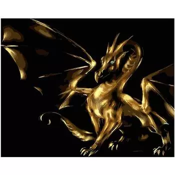 Летающий золотой дракон животное DIY картина по номерам настенная живопись акриловая живопись для украшения дома 60x75см 40x50cm no frame
