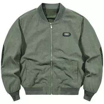 Летная куртка мужская модная ретро-куртка вельветовая куртка весенне-осенняя повседневная универсальная свободная бейсбольная куртка M серый