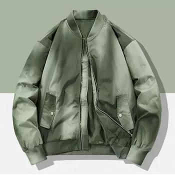Летная куртка, мужская весенне-осенняя куртка пилота MA1, бейсбольная куртка, рабочая куртка больших размеров M зелёный