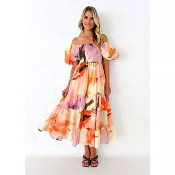 Летнее элегантное одно плечо в стиле отпуска сексуальное свободное платье для женщин S