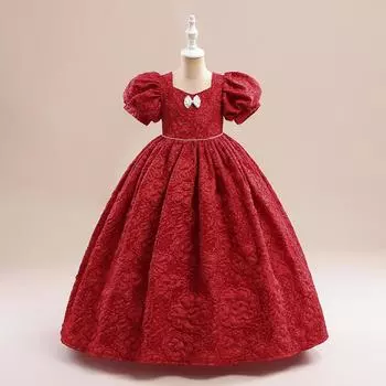 Летнее белое тюлевое платье с цветочным принтом для девочек, вечернее кружевное платье принцессы на свадьбу для первого причастия, детские праздничные платья для девочек, платье подружки невесты 120 синий