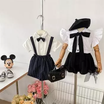 Летнее детское праздничное платье Zhili 2023 на день рождения: Высококачественный, стильный костюм-двойка. 100cm