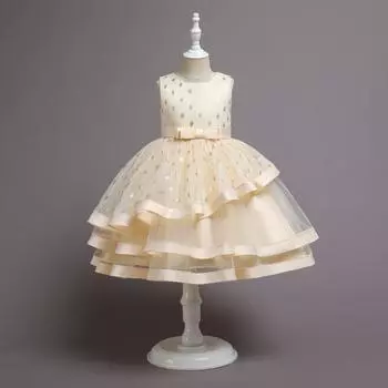 Летнее детское сетчатое платье принцессы для девочек, милое платье 100cm