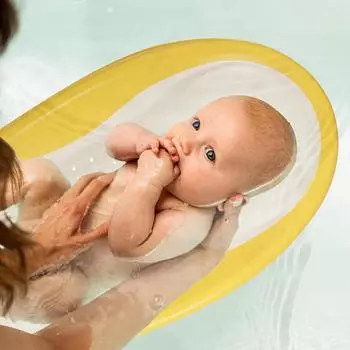 Летнее детское сиденье для купания, мягкое, для использования на столешнице, для раковины, регулируемая полка для ванны, быстросохнущее, для малышей синий