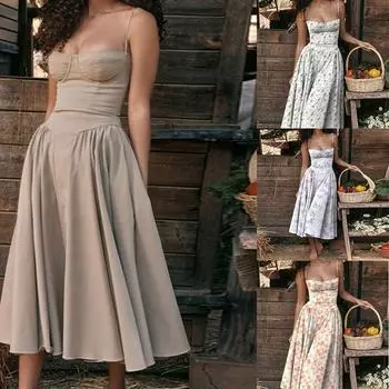 Летнее французское винтажное длинное платье в придворном стиле дофаминовая одежда платья с бретельками на шее XXXL красный