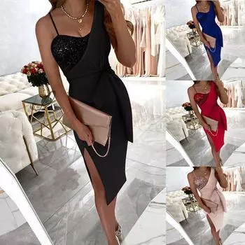 Летнее хлопковое черное сексуальное платье с v-образным вырезом вечернее платье для женщин тонкое однотонное платье-корсет без рукавов модная юбка с поясом халат 24809 S чёрный