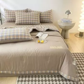 Летнее хлопковое летнее прохладное одеяло с кондиционером, тонкое одеяло из хлопка и соевого волокна, односпальное, двухместное, летнее, машинная стирка 150x200cm серый