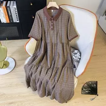 Летнее художественное свободное стройнящее хлопковое льняное платье-рубашка с короткими рукавами в стиле Цяньняо для женщин M