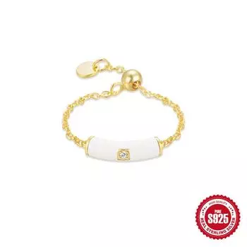 Летнее кольцо из стерлингового серебра S925 с маленьким золотым слитком в виде капли масла, женское, индивидуальное, расширенный дизайн, регулируемое Opening Adjustable