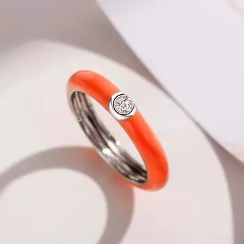 Летнее кольцо, Кольцо-радуга из эмали и капельного масла, Женское трендовое кольцо на указательный палец 7