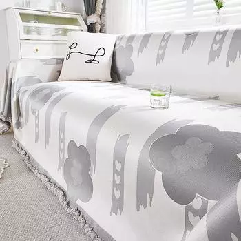 Летнее ледяное шелковое полотенце для дивана «Сотня цветов» Универсальный чехол для дивана Пылезащитный чехол Цельный тканевый чехол для дивана Прохладный и дышащий 180*130cm