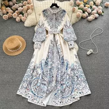 Летнее милое мини-платье с цветочным принтом, женское элегантное платье феи с французским принтом, женское корейское модное милое праздничное платье миди, лето 2024 S бежевый/белый