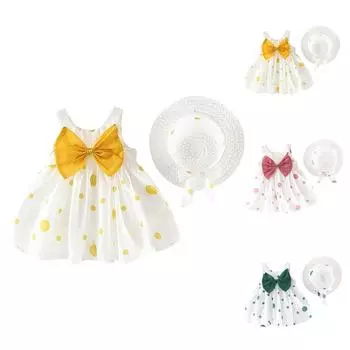 Летнее милое платье без рукавов для девочек с радужным принтом, детская юбка 73 зелёный