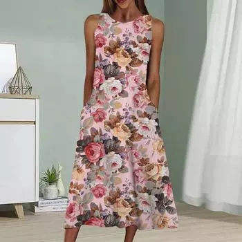 Летнее модное сексуальное платье без рукавов, мягкое повседневное платье с 3D-принтом и разноцветными украшениями, платье без рукавов на бретельках XS фиолетовый