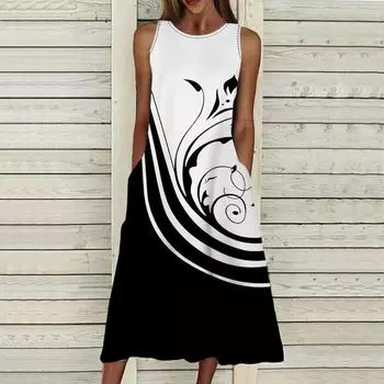 Летнее модное сексуальное платье без рукавов, мягкое повседневное платье с 3D принтом листьев, платье на бретельках без рукавов, летнее платье на подтяжках 7XL светло-зеленый