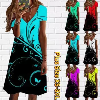 Летнее модное женское платье с V-образным вырезом и короткими рукавами, завитое платье с травой, сексуальное платье XS зелёный