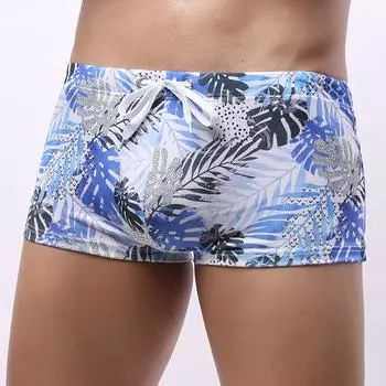 Летнее мужское нижнее белье, купальник с принтом, шелковые мужские шорты для бокса со средней талией, мужские шорты L