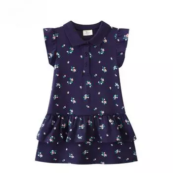 Летнее новое стильное кружевное платье принцессы с открытым верхом и вырезом, платье принцессы А-силуэта для девочек 80-90cm