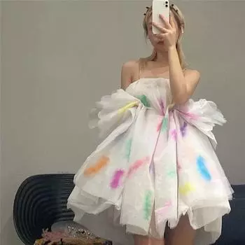 Летнее новое женское платье 2025 года S белый