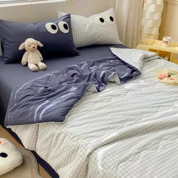 Летнее одеяло Cool Blanket Lattice 2024 Style Class A Knitted Aerobic Cotton Printed Soa Quilt Летнее покрывало Домашний текстиль 150x200 1pcs