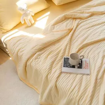 Летнее одеяло из чистого хлопка в стиле Ins, однотонное, моющееся, трикотажное, хлопковое, летнее прохладное одеяло, полностью хлопковое одеяло с кондиционером 150*200cm