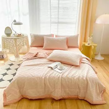 Летнее одеяло из соевого волокна, цельнохлопковое хлопковое хлопковое одеяло, комплект из четырех предметов 150x200cm1 pieces