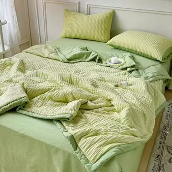 Летнее одеяло из соевого волокна, цельнохлопковое хлопковое хлопковое одеяло, комплект из четырех предметов 150x200cm1 pieces