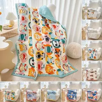Летнее одеяло, можно стирать в машине, одно детское тонкое одеяло с кондиционером, хлопковое одеяло с героями мультфильмов, 110x150 см 110X150cm Thin Quilts