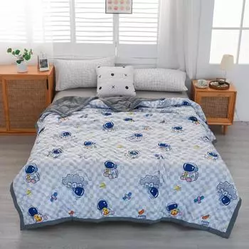 Летнее одеяло - одеяло-кондиционер из стираного хлопка, идеально подходит для корпоративных торжеств и подарков. 100x150cm