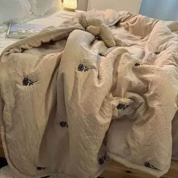 Летнее одеяло японское минималистское и модное кофейного цвета, стираное хлопковое одинарное одеяло с кондиционером, машинная стирка 100x150cm 1pcs