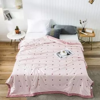 Летнее одеяло с кондиционером, тонкое одеяло, современное мягкое плед с вышивкой, покрывало для двуспальной кровати размера «queen-size», постельное белье 150x200cm