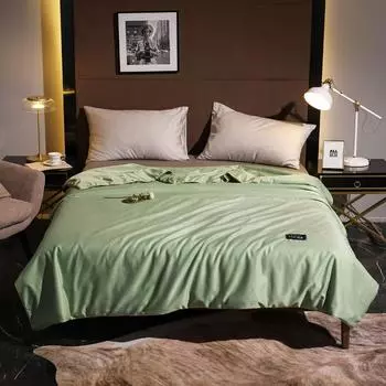 Летнее одеяло с охлаждающим эффектом, тонкое летнее однотонное одеяло для двуспальной кровати размера «queen-size», охлаждающее одеяло из микрофибры, легкое покрывало 150x200cm Queen зелёный