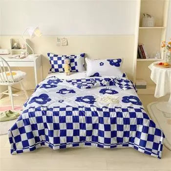 Летнее одеяло с принтом, благоприятное для кожи, кондиционер, офисное одеяло для сна, одеяла для кровати, украшения спальни, тонкие одеяла 150X200cm