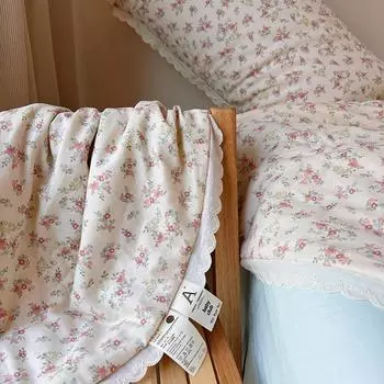 Летнее одеяло во французском стиле 2024 года, новое чистое хлопковое двухслойное одеяло из соевого волокна с кондиционером 150x200cm