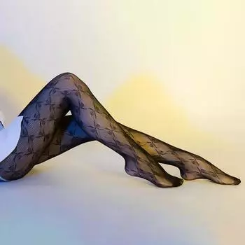 Летнее однотонное сетчатое дышащее нижнее белье, летние черные носки, сексуальные чулки