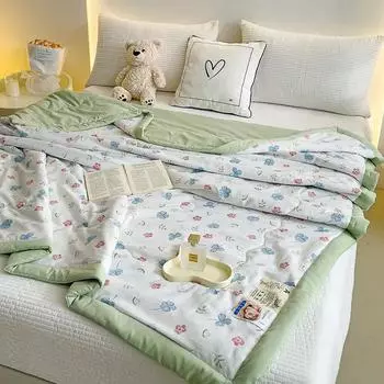 Летнее охлаждающее одеяло легкое кондиционируемое дышащее одеяло роскошные постельные принадлежности двуспальная кровать размера «king-size» покрывало для кровати 150x200cm-1pc quilt