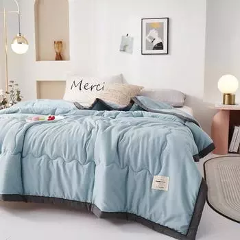 Летнее охлаждающее одеяло, однотонное хлопковое одеяло с кондиционером, дышащее мягкое одеяло для кровати 110*150cm