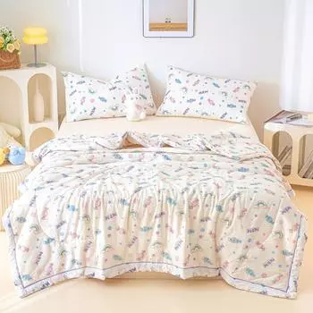 Летнее охлаждающее одеяло с рисунком конфет и радуги, приятное для кожи, дышащее, текстурированное, с кондиционером, для детей, подростков и девочек 100x150cm 1Pc