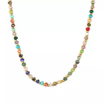 Летнее ожерелье из бисера из натурального камня dopamine light, роскошное, разноцветное, для женщин, нишевая цепочка на ключицу