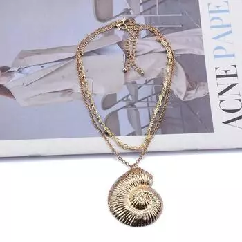 Летнее ожерелье из ракушек, комплект из двух частей, преувеличенное ожерелье, женская мода, аксессуары из сплава