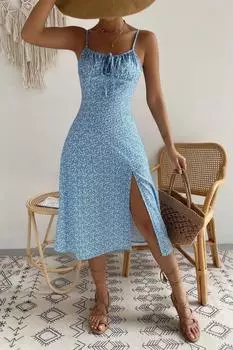 Летнее платье Bella Notte с цветочным принтом и сборками на груди