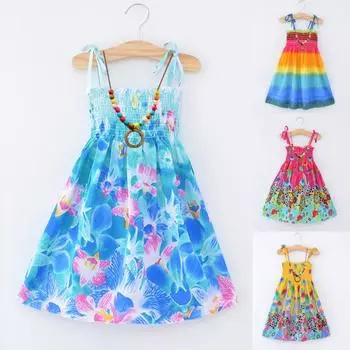 Летнее платье без рукавов, свободное богемное детское кружевное платье без рукавов для пляжа 8 Years розы красного